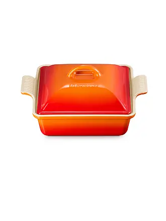 LE CREUSET | Auflaufform quadratisch mit Deckel 23cm/2,4l TRADITION Ofenrot | 